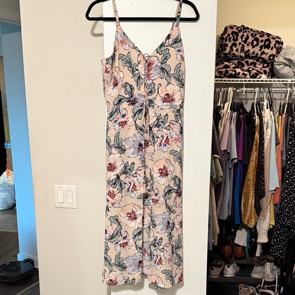 ALI & JAY Floral Print Midi Dress with shorts under